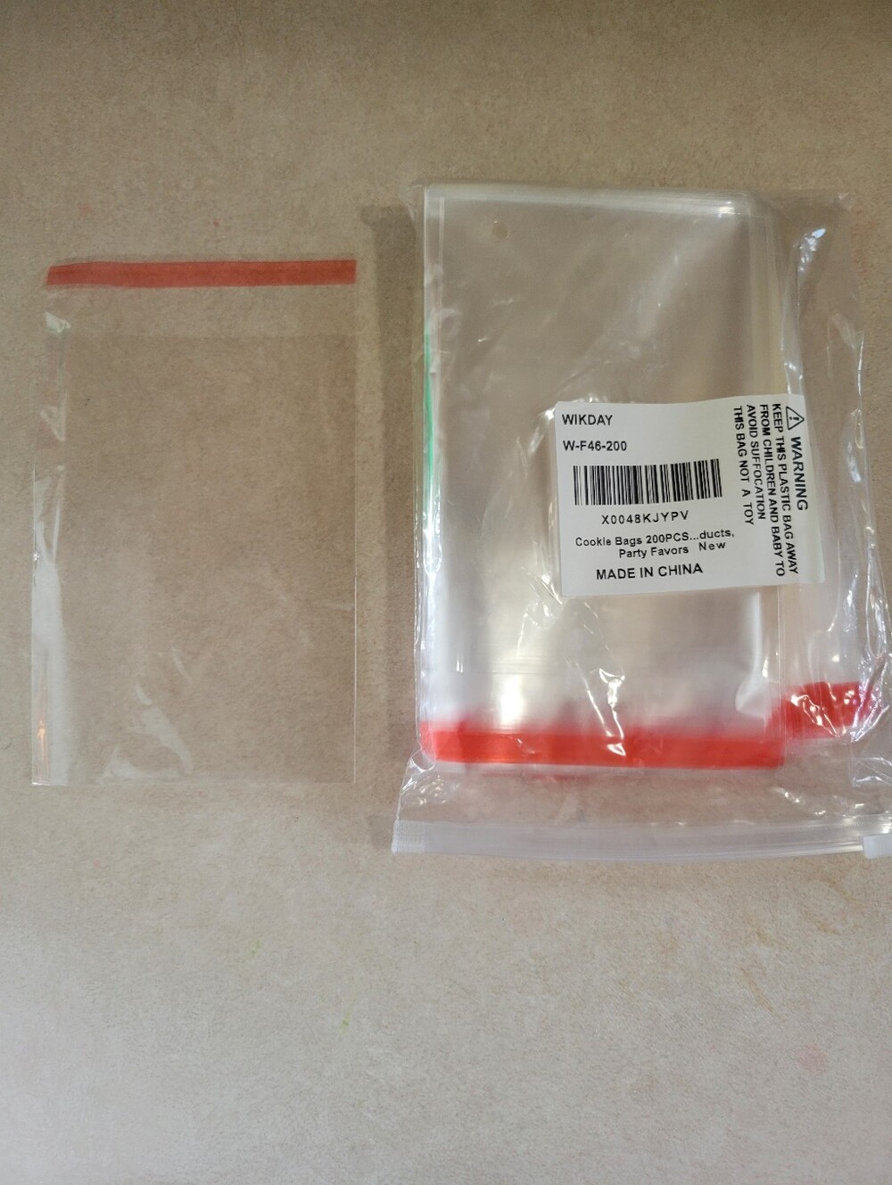 Clear Self Sealing Plastic Cookie Bags